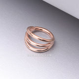 Implant Grade Titanium Rose Gold Triple Row Hoops Steel Seamless Clicker Hoop Ring