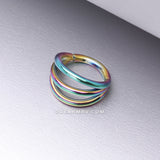Implant Grade Titanium Colorline Triple Row Hoops Steel Seamless Clicker Hoop Ring