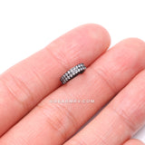 Implant Grade Titanium Blackline Double Lined Gems Seamless Clicker Hoop Ring-Clear Gem