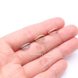 Implant Grade Titanium Rose Gold Double Hoop Gems Seamless Clicker Hoop Ring-Aurora Borealis