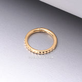 Implant Grade Titanium Golden Pyramid Studded Geometric Seamless Clicker Hoop Ring