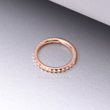 Implant Grade Titanium Rose Gold Pyramid Studded Geometric Seamless Clicker Hoop Ring