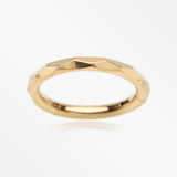 Implant Grade Titanium Golden Diamond Cut Faceted Seamless Clicker Hoop Ring