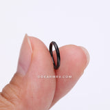 Implant Grade Titanium Blackline Diamond Cut Faceted Seamless Clicker Hoop Ring