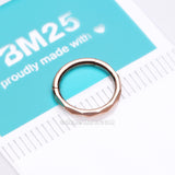 Implant Grade Titanium Rose Gold Diamond Cut Faceted Seamless Clicker Hoop Ring