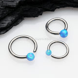 Fire Opal Basic Bendable Twist Hoop Ring-Blue