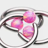 Fire Opal Basic Bendable Twist Hoop Ring-Pink