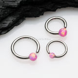 Fire Opal Basic Bendable Twist Hoop Ring-Pink