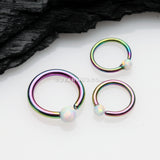 Colorline Fire Opal Basic Bendable Twist Hoop Ring-White