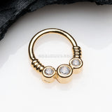 Golden Trine Essence Sparkle Bendable Seamless Hoop Ring-Clear