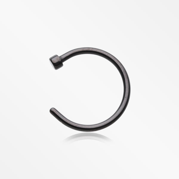Implant Grade Titanium PVD Blackline Basic Nose Hoop Ring-Black