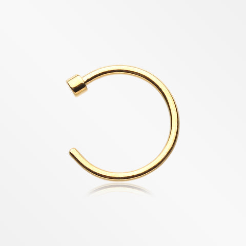 Implant Grade Titanium PVD Golden Basic Nose Hoop Ring
