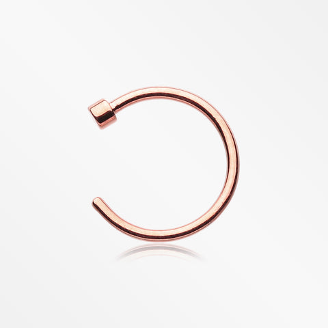 Implant Grade Titanium PVD Rose Gold Basic Nose Hoop Ring