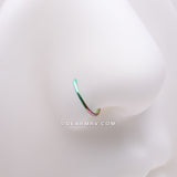 Detail View 1 of Implant Grade Titanium Colorline D-Shaped Flat Circle Top Nose Hoop-Rainbow