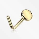 Implant Grade Titanium Golden Circle Icon L-Shaped Nose Ring