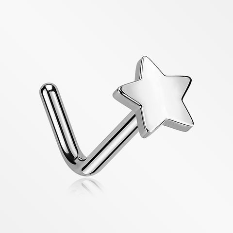 Implant Grade Titanium Star Icon L-Shaped Nose Ring