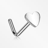 Implant Grade Titanium Heart Icon L-Shaped Nose Ring