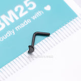Detail View 4 of Implant Grade Titanium Blackline Crescent Moon Icon L-Shaped Nose Ring