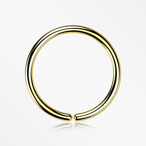 Implant Grade Titanium PVD Golden Seamless Bendable Hoop Ring