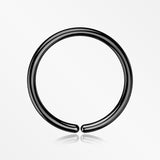 Implant Grade Titanium PVD Blackline Seamless Bendable Hoop Ring