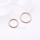 Detail View 1 of Implant Grade Titanium PVD Rose Gold Seamless Bendable Hoop Ring