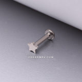 Detail View 1 of Implant Grade Titanium Star Top Internally Threaded Flat Back Stud Labret
