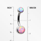 Implant Grade Fire Opal Titanium Internally Threaded Bezel Set Belly Button Ring-Purple