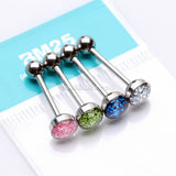 4 Pcs Pack of Assorted Color Glitter Sparkle Top Steel Barbells