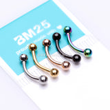 5 Pcs Pack of Assorted Color Plated Steel Curved Barbells