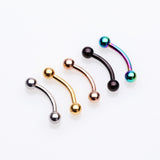5 Pcs Pack of Assorted Color Plated Steel Curved Barbells