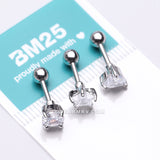Detail View 3 of 3 Pcs of Assorted Design Sparkle Gems Cartilage Tragus Barbell Earring Package-Clear Gem