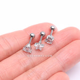 Detail View 2 of 3 Pcs of Assorted Design Sparkle Gems Cartilage Tragus Barbell Earring Package-Clear Gem