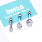 Detail View 3 of 3 Pcs of Sparkle Round Gem Tri-Prong Cartilage Tragus Barbell Earring Package-Clear Gem