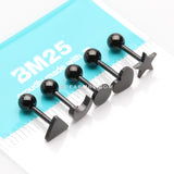 5 Pcs Pack of Blackline Assorted Shapes Cartilage Tragus Barbell Earrings