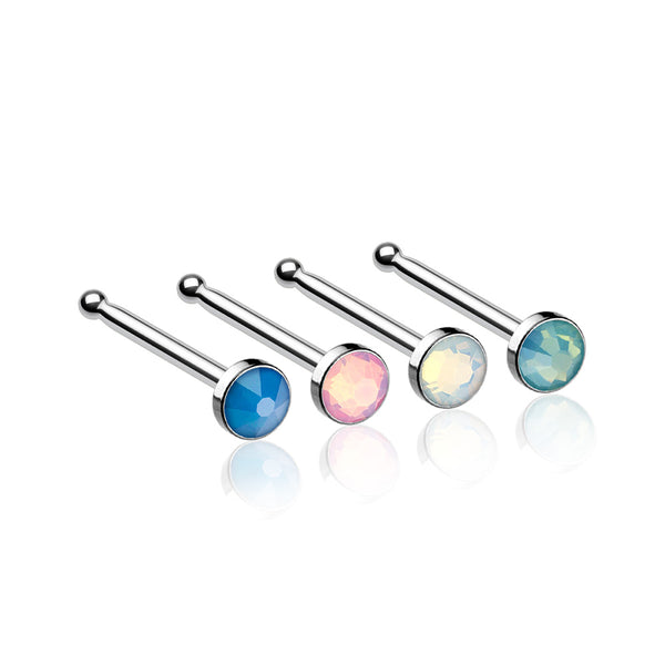 4 Pcs of Assorted Opalite Stone Gem Nose Stud Package