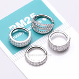 Detail View 3 of 4 Pcs of Assorted Multi-Gem Lined Bendable Hoop Ring Package-Clear Gem