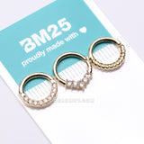 Detail View 3 of 3 Pcs of Assorted Golden Essential Bendable Hoop Ring Package