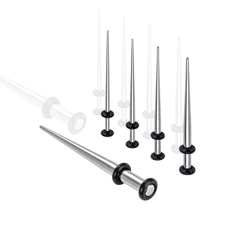 14 to 6 GA Steel Taper with O-Rings Ear Stretching Kit