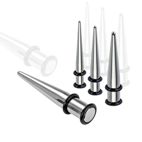 4 to 00 GA Steel Taper with O-Rings Ear Stretching Kit