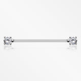 Dainty Sparkles Industrial Barbell-Clear