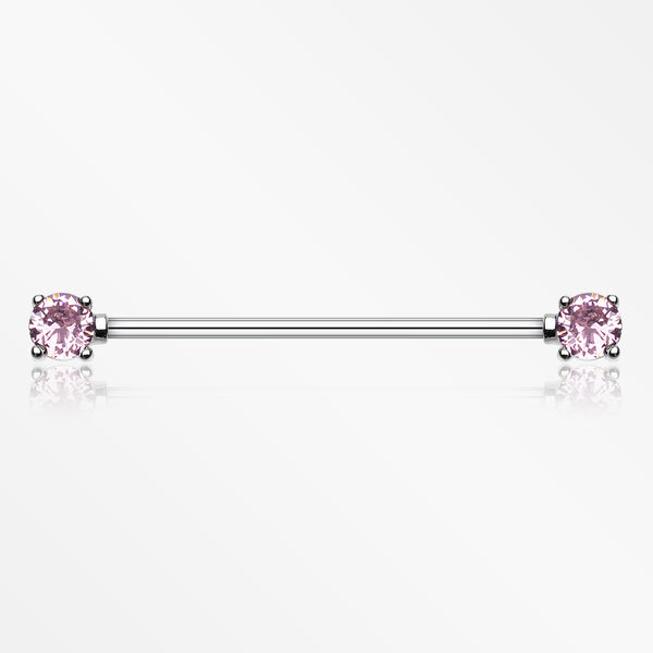 Dainty Sparkles Industrial Barbell-Pink