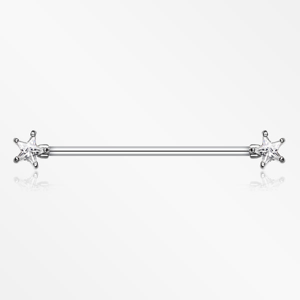 Star Sparkle Industrial Barbell-Clear