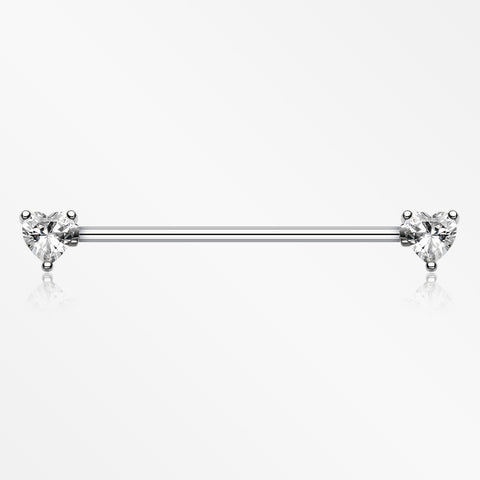 Heart Sparkle Industrial Barbell-Clear