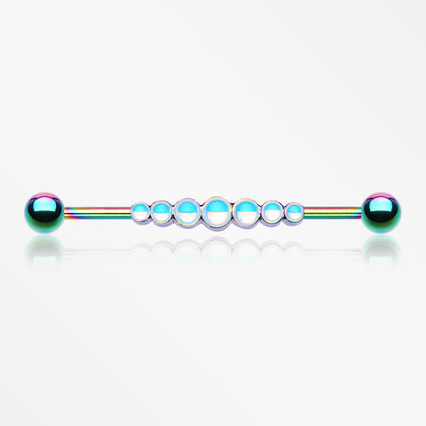 Colorline Iridescent Revo Dazzling Row Sparkle Industrial Barbell-Rainbow