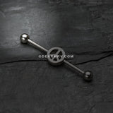 Peace Sign Industrial Barbell-Steel