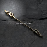 Golden Angelic Wings Industrial Barbell-Gold