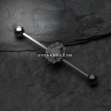 Grand Sparkle Prong Gem Industrial Barbell-Clear
