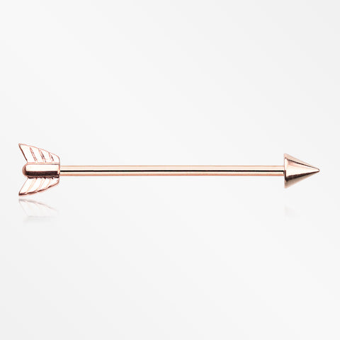 Rose Gold Classic Arrow Industrial Barbell-Rose Gold