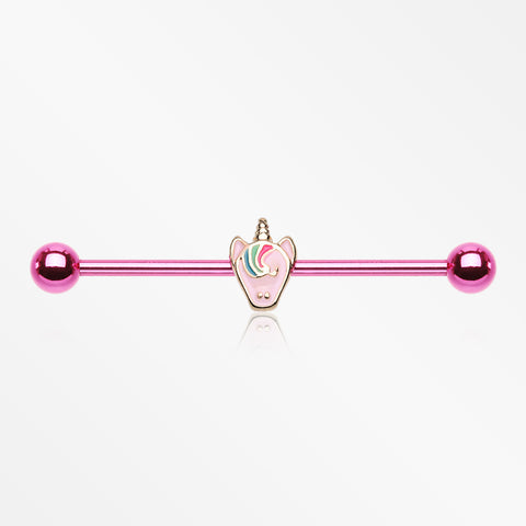 Colorline Adorable Pastel Unicorn Industrial Barbell-Pink