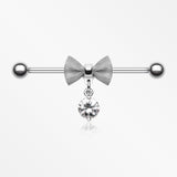 Adorable Mesh Bow-Tie Industrial Barbell-Clear